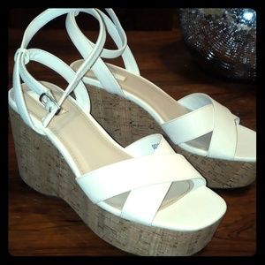 White sandals platform